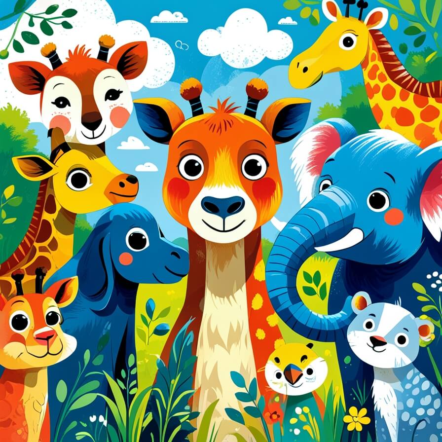 Animal Adventure theme illustration