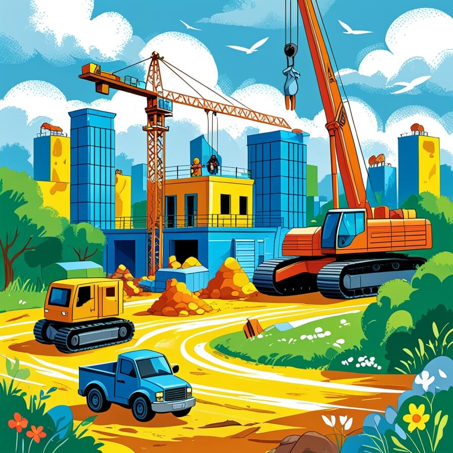 Construction Crew theme illustration