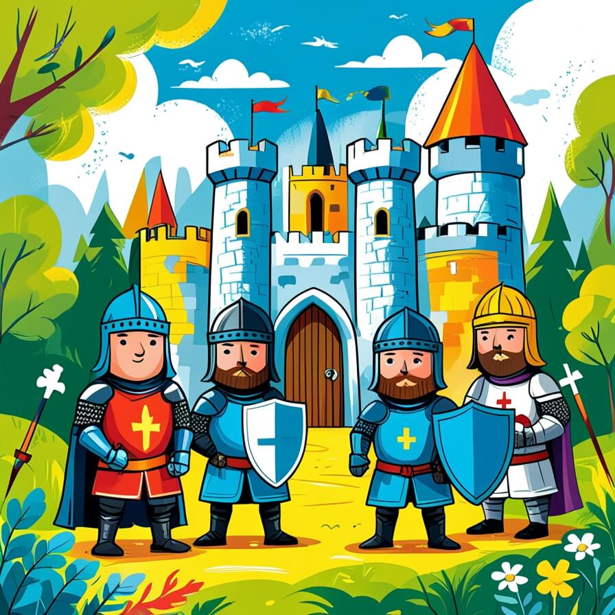 Knights and Castles theme illustration